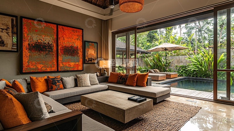 高清大图下载【趣麦麦图】现代风格别墅客厅