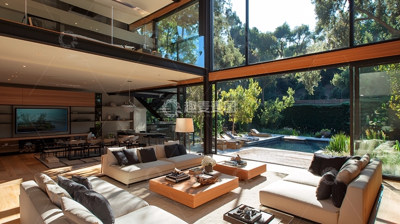 高清大图下载【趣麦麦图】现代简约别墅客厅