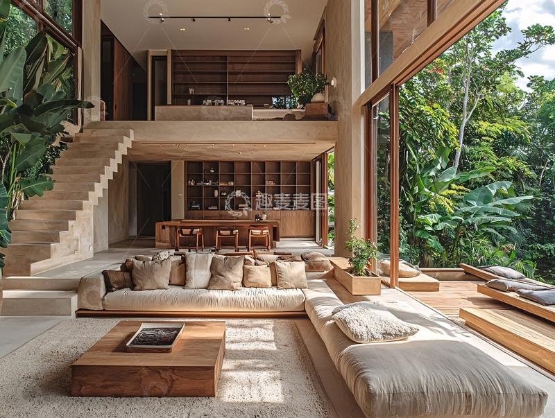 高清大图下载【趣麦麦图】现代简约别墅客厅
