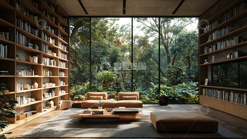 高清大图下载【趣麦麦图】森林图书馆