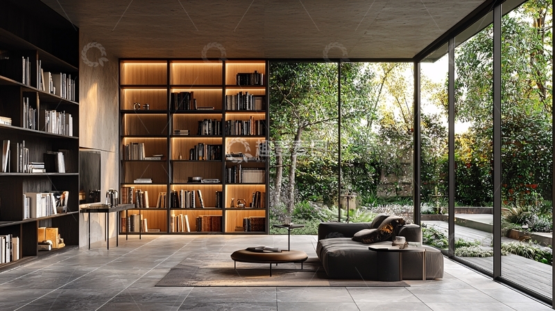 高清大图下载【趣麦麦图】现代极简风格书房