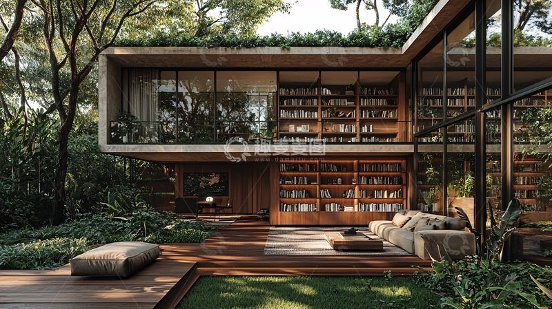 高清大图下载【趣麦麦图】森林环绕的现代住宅