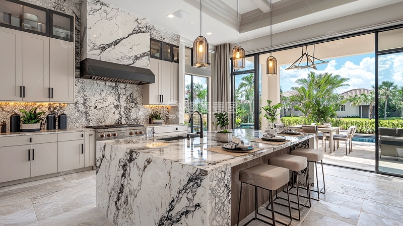 高清大图下载【趣麦麦图】现代轻奢开放式厨房