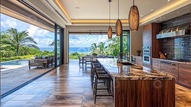 高清大图下载【趣麦麦图】海景别墅厨房设计