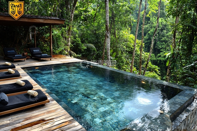 高清大图下载【趣麦麦图】热带雨林泳池度假