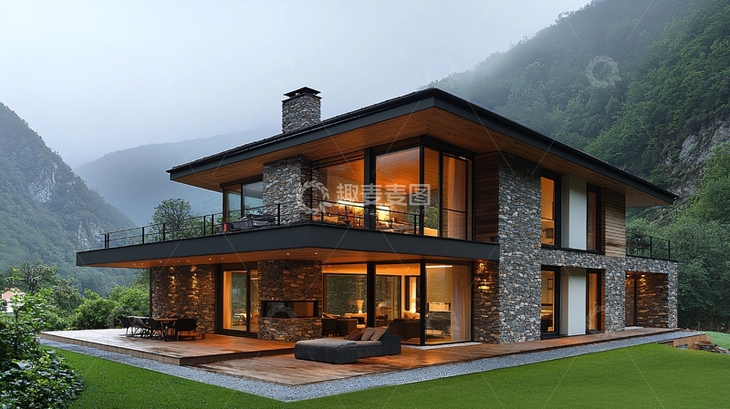 高清大图下载【趣麦麦图】山景现代简约别墅