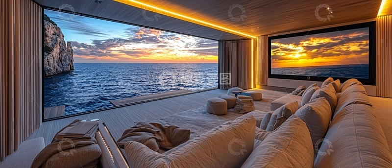 高清大图下载【趣麦麦图】海景家庭影院