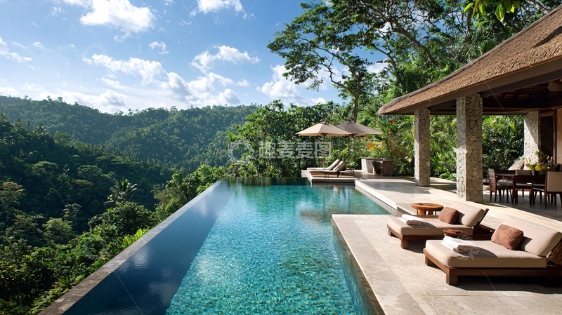 高清大图下载【趣麦麦图】山崖无边泳池别墅