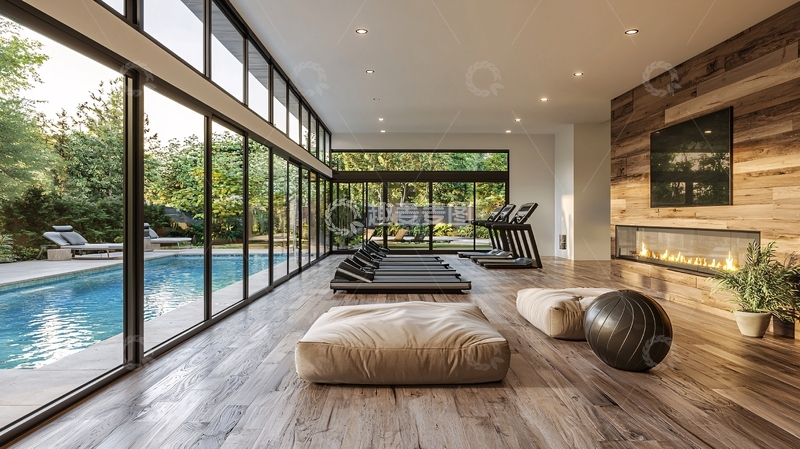 高清大图下载【趣麦麦图】现代家居健身房