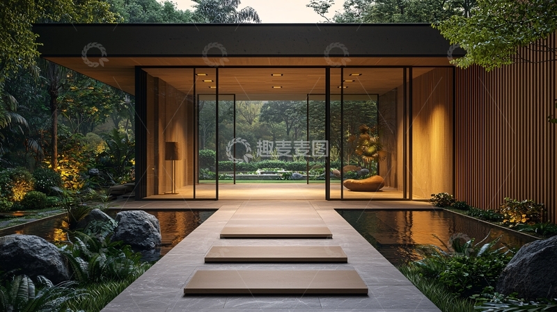 高清大图下载【趣麦麦图】现代简约玻璃房