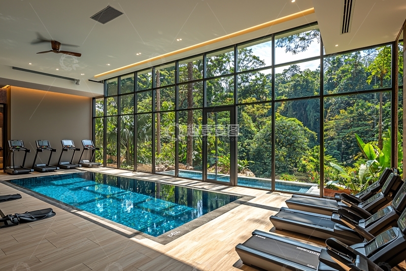 高清大图下载【趣麦麦图】室内泳池健身房