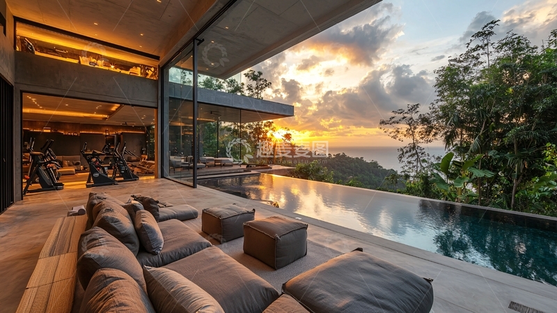 高清大图下载【趣麦麦图】现代别墅夜景