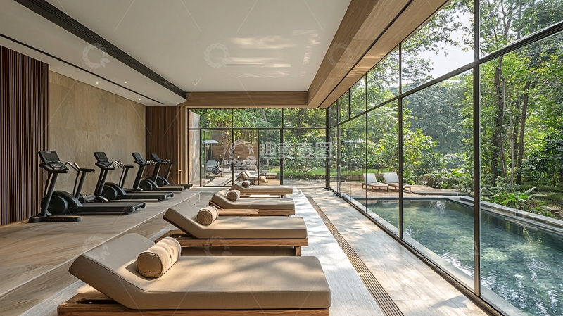 高清大图下载【趣麦麦图】高端酒店健身房泳池