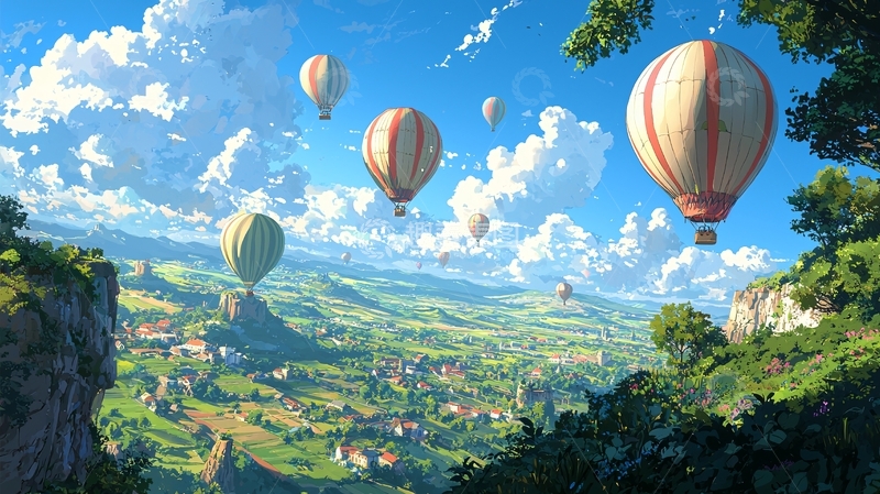 高清大图下载【趣麦麦图】热气球风景