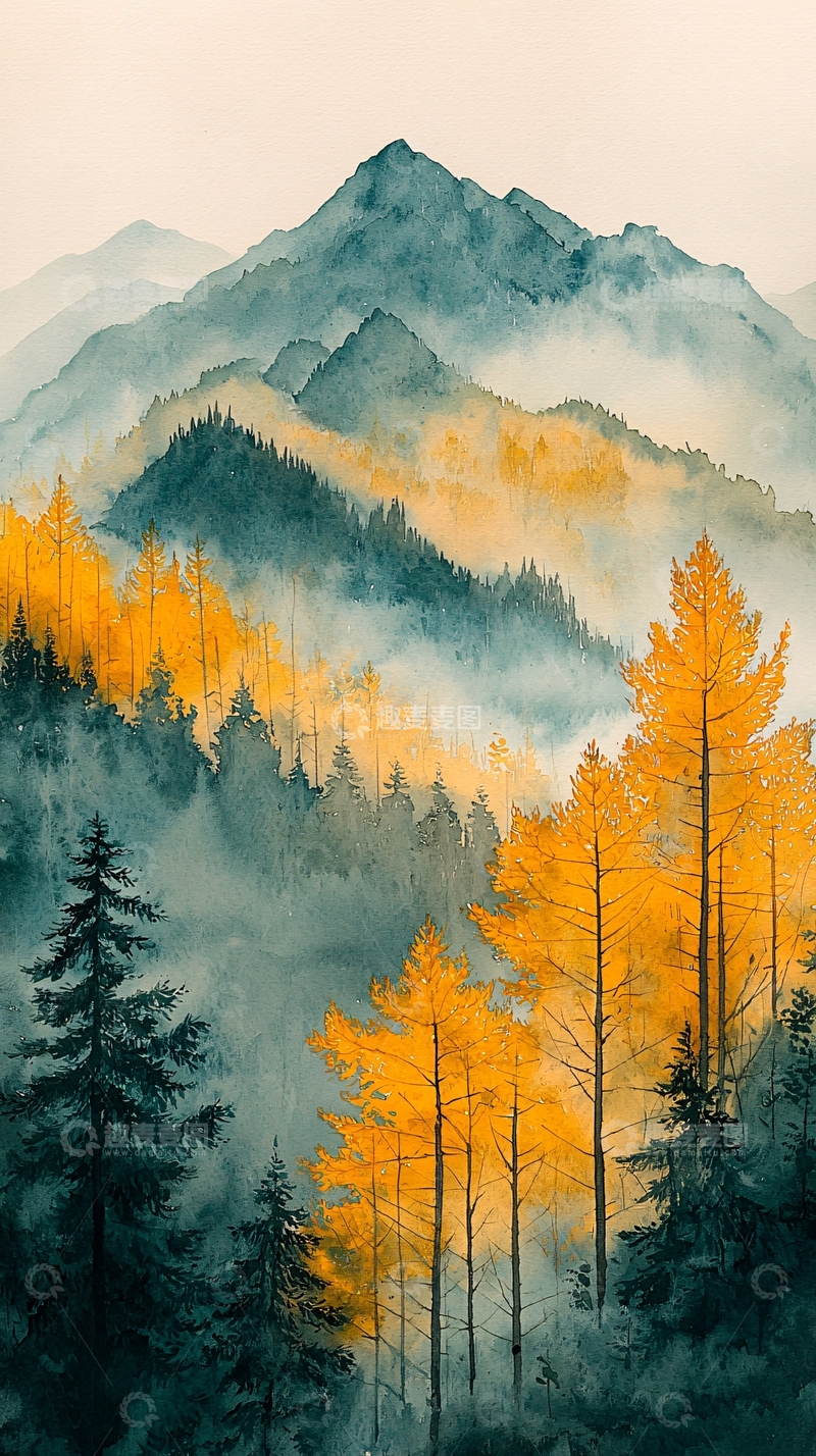 高清大图下载【趣麦麦图】水墨画山水