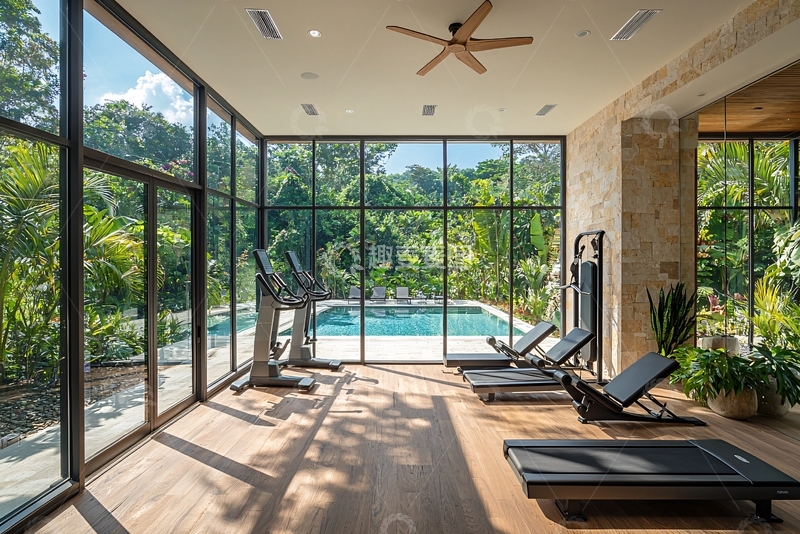 高清大图下载【趣麦麦图】私家泳池健身房