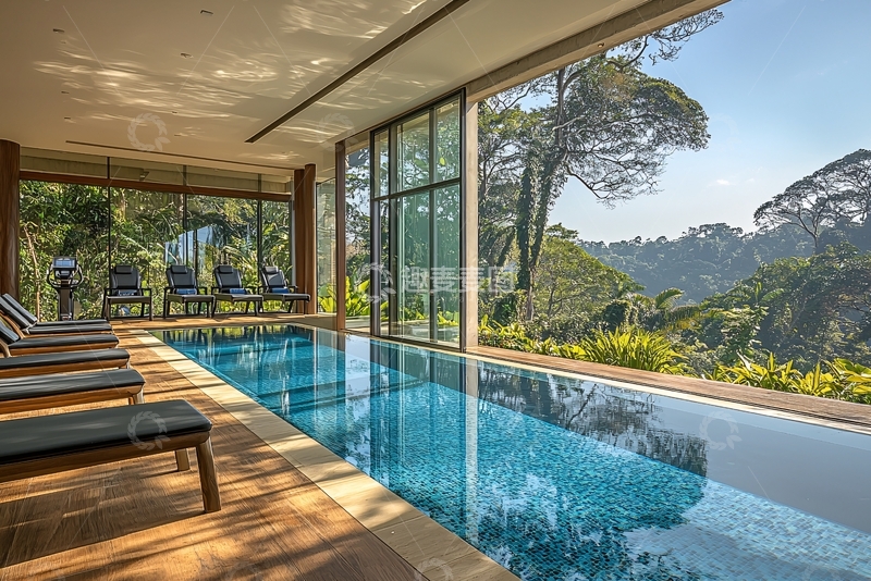 高清大图下载【趣麦麦图】度假酒店室内泳池