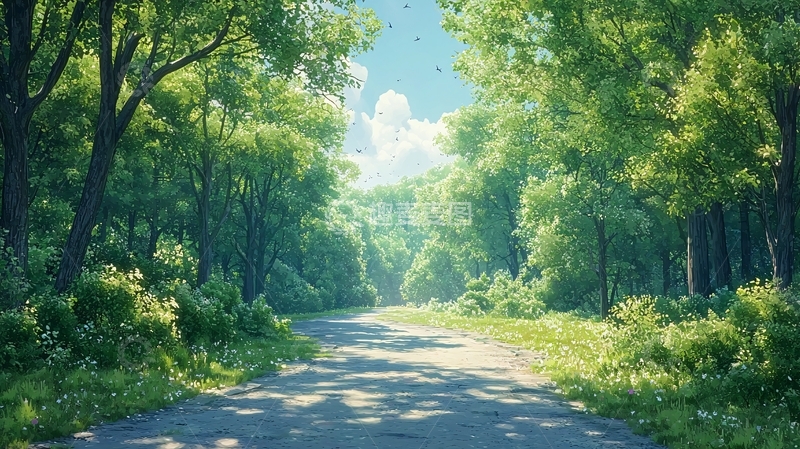 高清大图下载【趣麦麦图】阳光森林小路