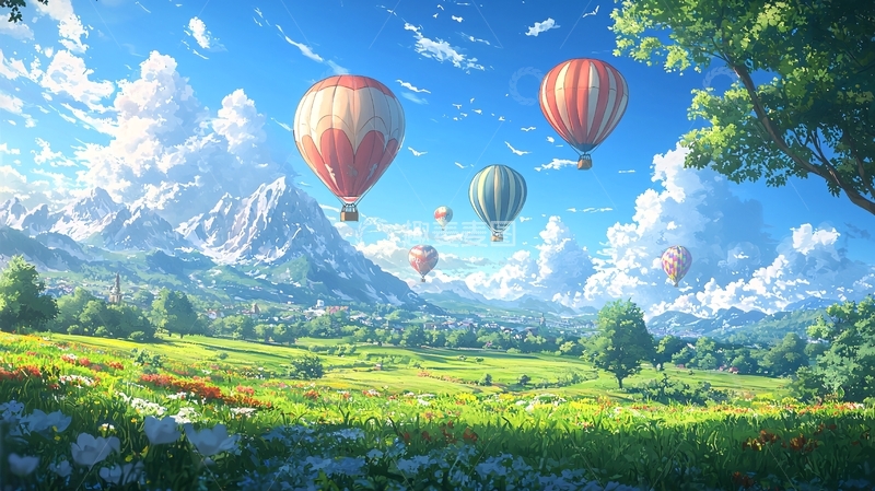 高清大图下载【趣麦麦图】热气球