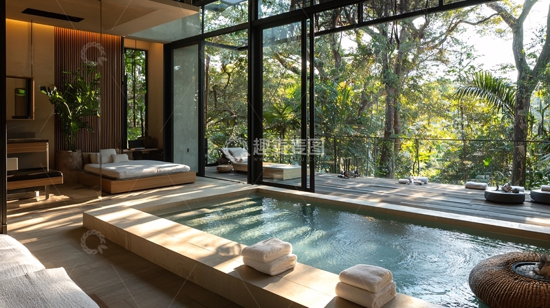 高清大图下载【趣麦麦图】私家泳池温泉度假别墅