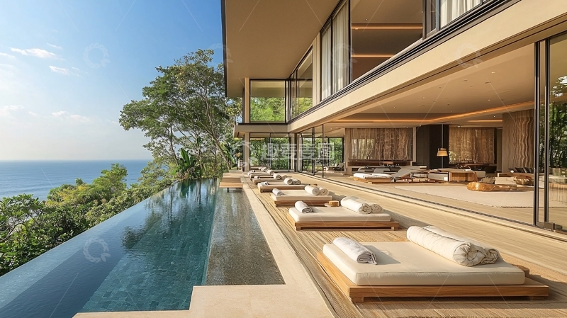 高清大图下载【趣麦麦图】海景别墅无边泳池