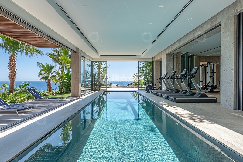 高清大图下载【趣麦麦图】海景泳池别墅健身房