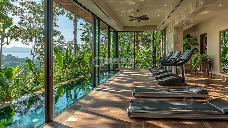高清大图下载【趣麦麦图】私家泳池健身房