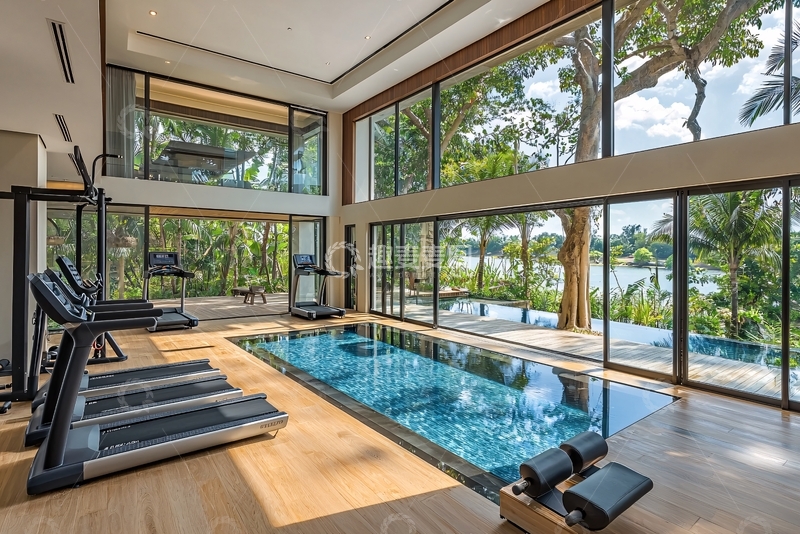 高清大图下载【趣麦麦图】室内泳池健身房