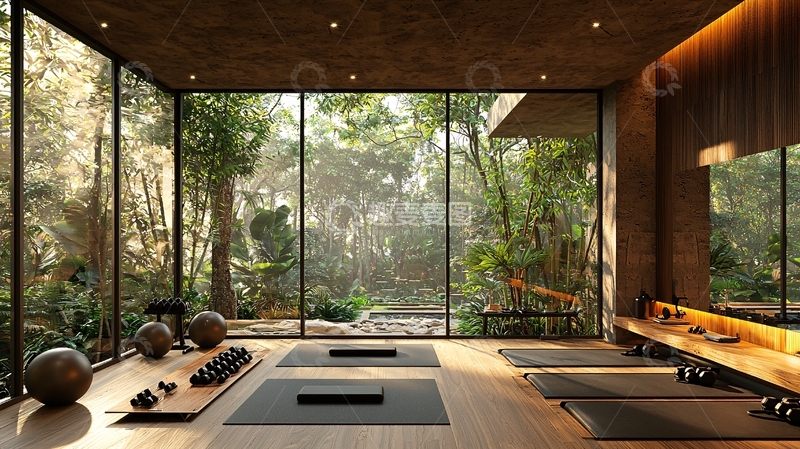 高清大图下载【趣麦麦图】-森林系健身房