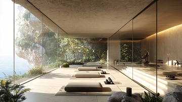 极简现代玻璃瑜伽房