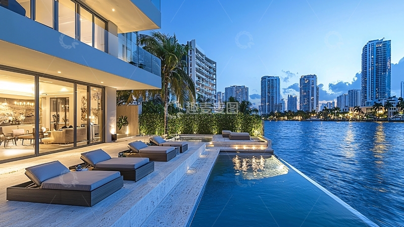 高清大图下载【趣麦麦图】迈阿密海景别墅