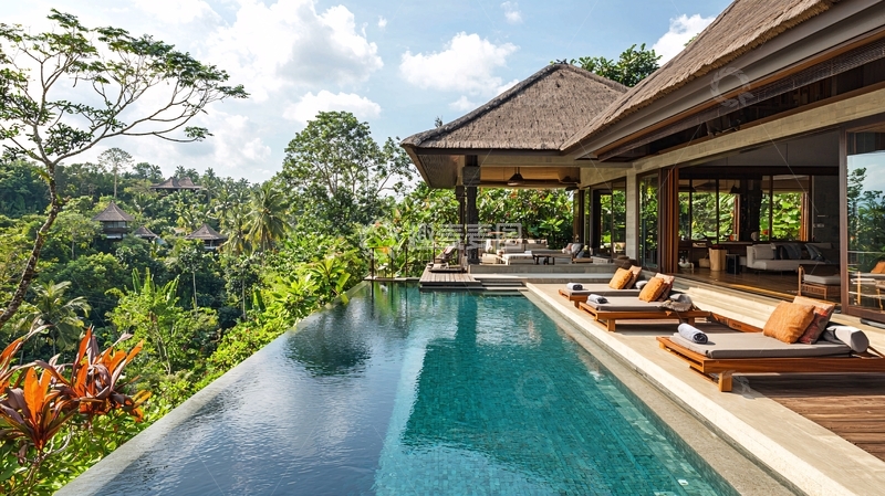 高清大图下载【趣麦麦图】巴厘岛泳池别墅