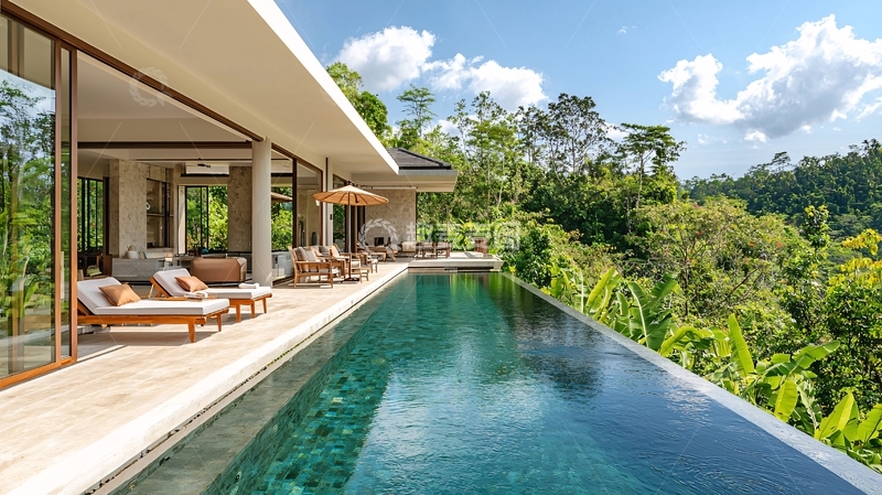 高清大图下载【趣麦麦图】巴厘岛泳池别墅