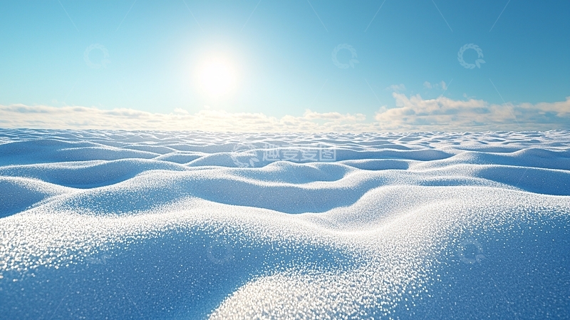 高清大图下载【趣麦麦图】阳光下的雪地