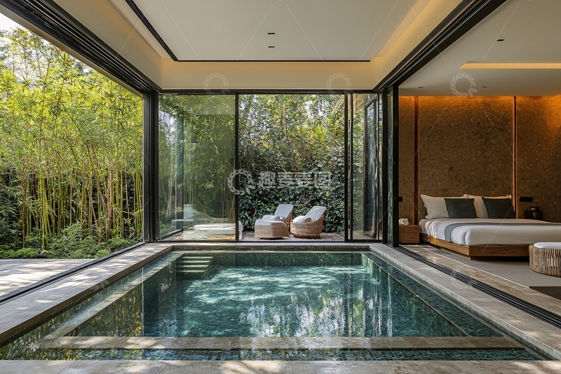 高清大图下载【趣麦麦图】室内泳池别墅