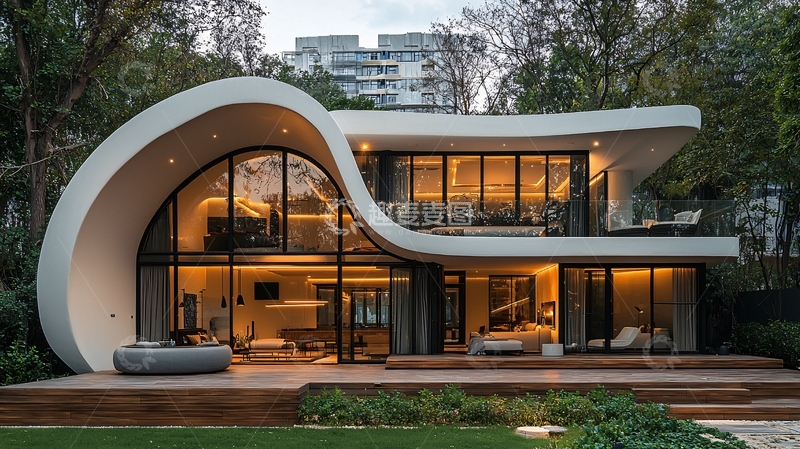 高清大图下载【趣麦麦图】现代曲线别墅