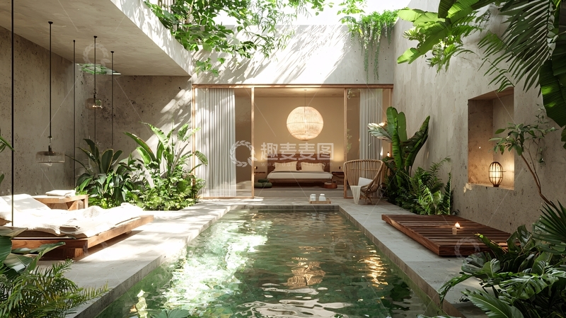 高清大图下载【趣麦麦图】室内泳池庭院设计