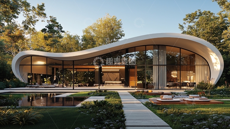 高清大图下载【趣麦麦图】现代曲线别墅