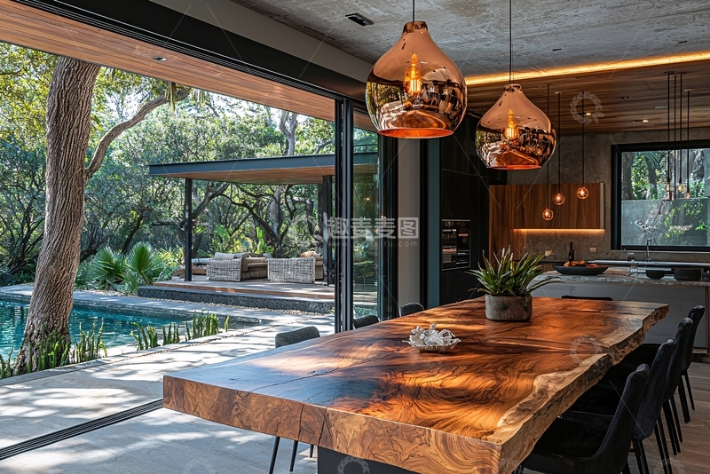 高清大图下载【趣麦麦图】现代简约木质餐桌