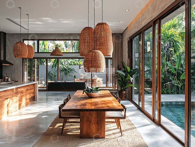 高清大图下载【趣麦麦图】现代简约轻奢别墅餐厅