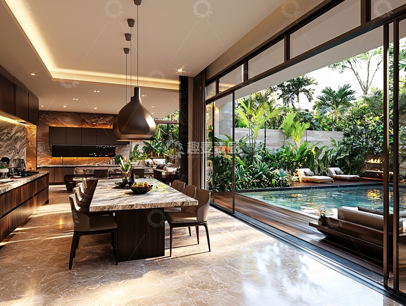 高清大图下载【趣麦麦图】现代奢华别墅厨房