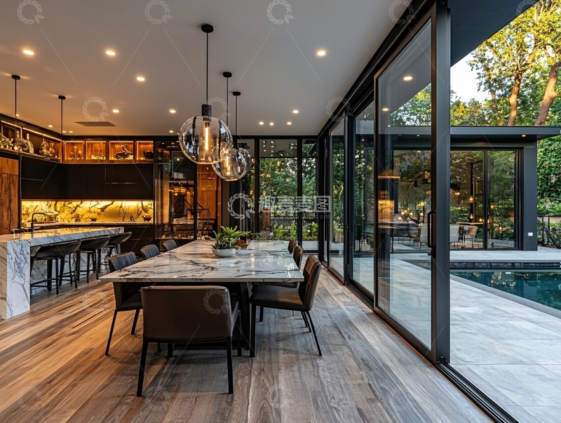 高清大图下载【趣麦麦图】现代风格别墅餐厅