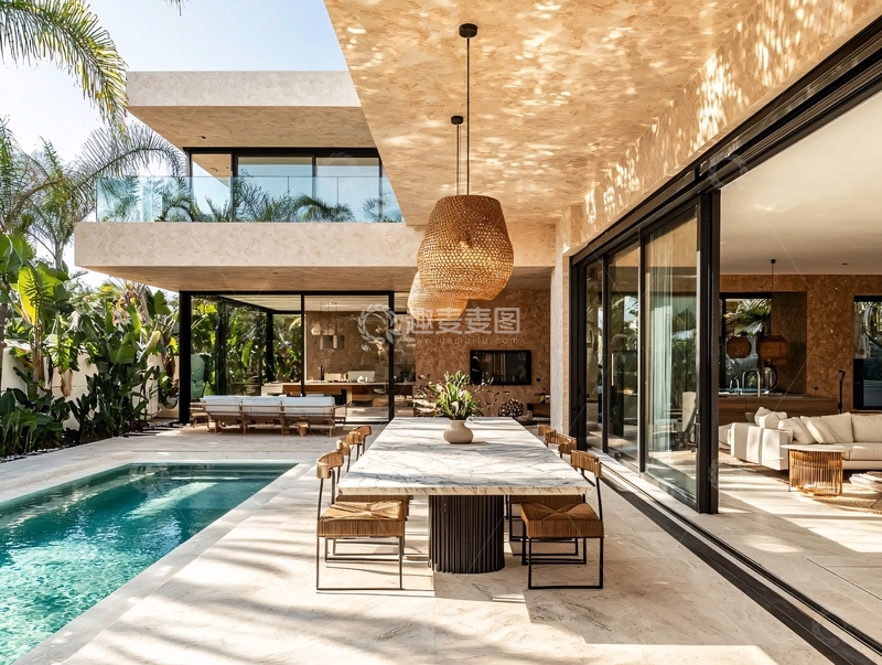 高清大图下载【趣麦麦图】现代简约别墅庭院