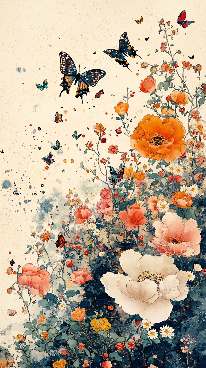 高清大图下载【趣麦麦图】唯美花蝶意境图