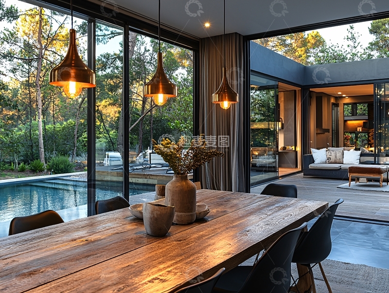 高清大图下载【趣麦麦图】现代简约别墅餐厅设计
