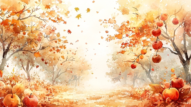 高清大图下载【趣麦麦图】秋日苹果树林