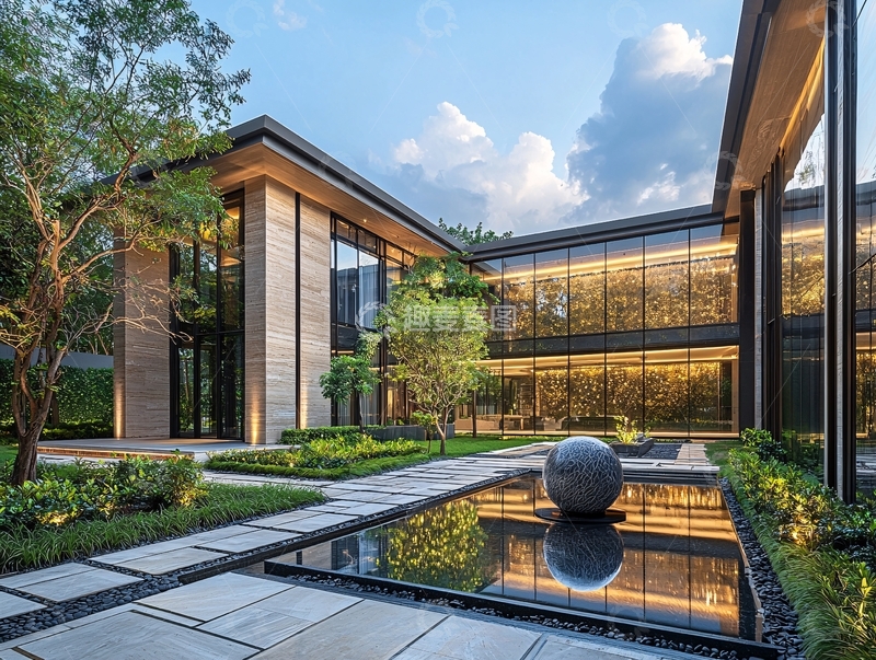 高清大图下载【趣麦麦图】现代庭院别墅