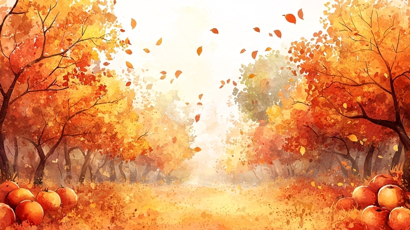 高清大图下载【趣麦麦图】秋季落叶小路