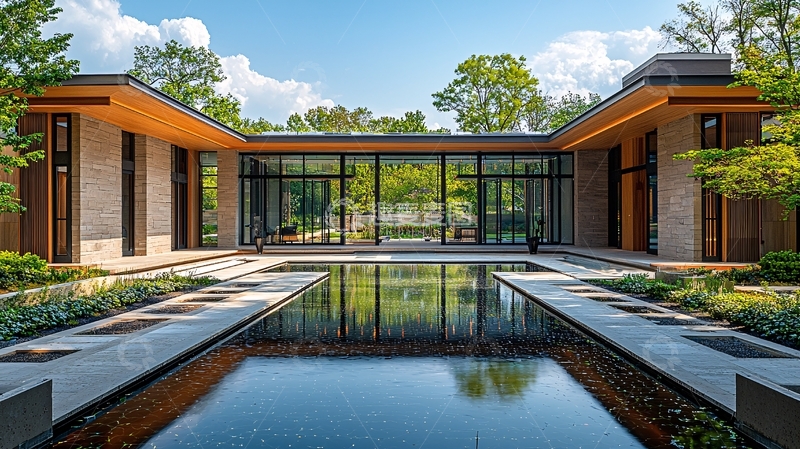 高清大图下载【趣麦麦图】现代简约庭院别墅