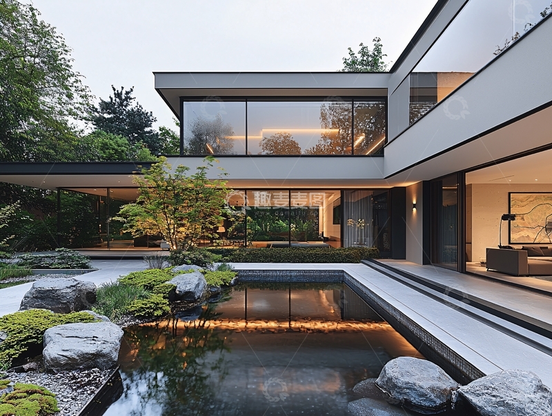 高清大图下载【趣麦麦图】现代简约庭院别墅